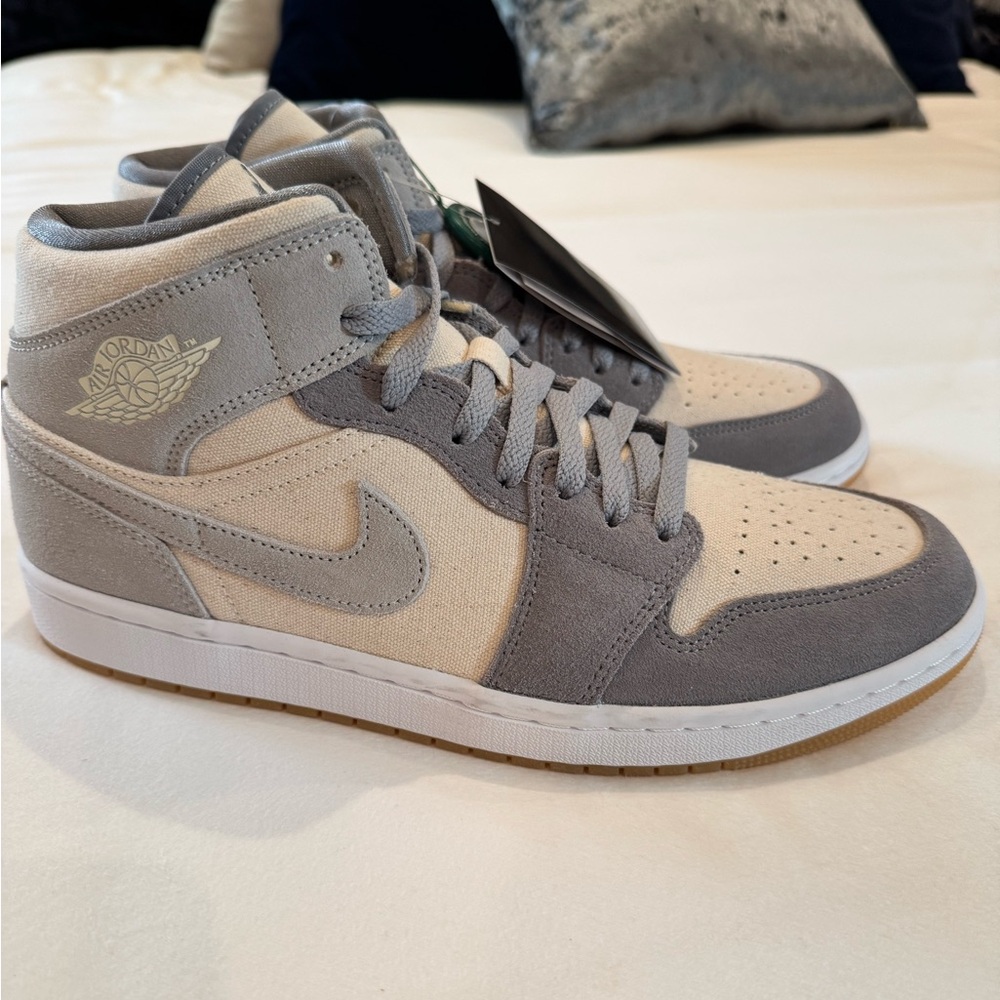 Jordan Gray and White Sneakers